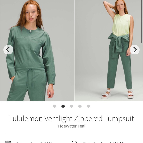 lululemon athletica Pants - 189-$65 *FREE SHIPPING* Lululemon Ventlight Zippered Jumpsuit Tidewater Teal 10